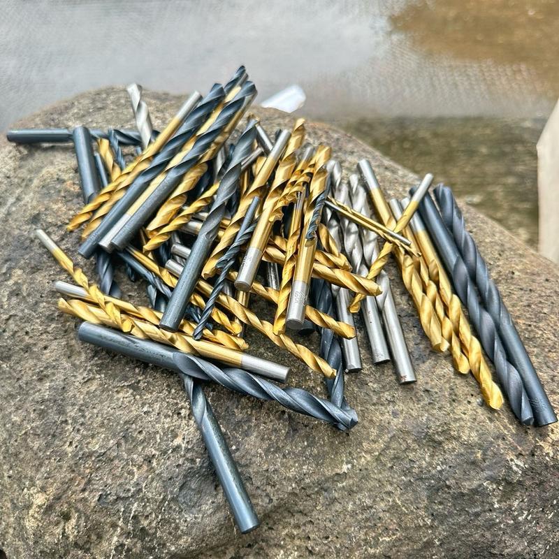 Combo 1 kg mũi khoan (thép đen, thép vàng, thép trắng) dùng để khoan kim loại như sắt, thép, gang, nhôm, gỗ.