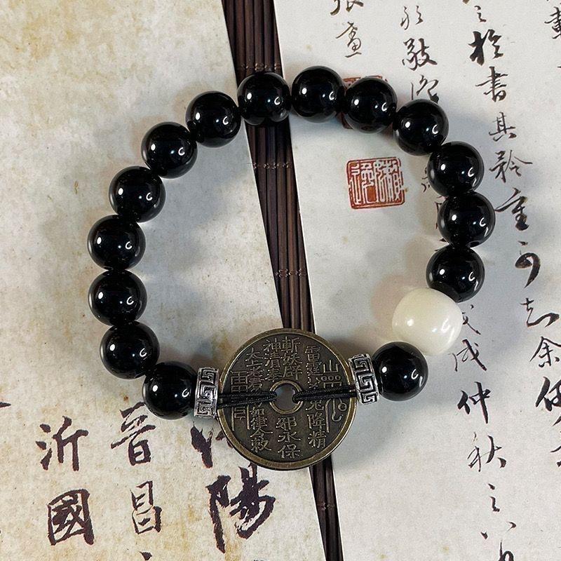 Vòng Tay Chi Tiêu Ma Núi, Phong Cách Trung Quốc Cổ Đại Zen, Thiết Kế Đặc Biệt, Phong Cách Cổ Điển Hình Tám Bức Tranh Món Khai Vị, Dễ Phối Đồ, Hàng Mới Về vòng  tay Móc Khoá Phụ Kiện 5