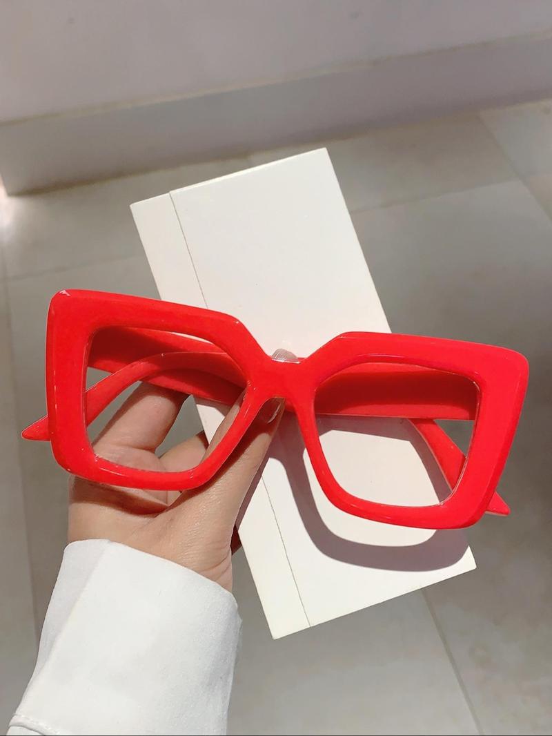 Product Introduction of Unisex Simple Style Plain Color Large Frame Eyeglasses, Trendy Casual Eyeglasses for Everyday Use, Fashion Accessories for Outdoor Activities 1