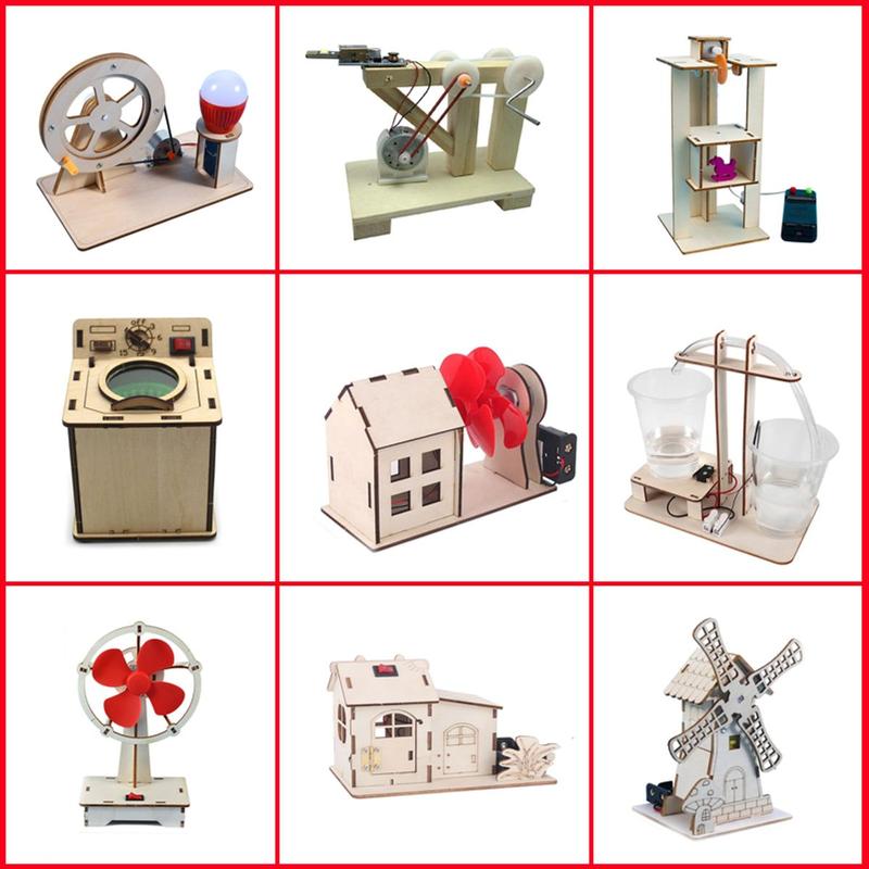Combo Đồ Chơi Stem - Đồ Chơi Lắp Ráp Mô Hình Diy Cối Xoay Gió Đèn Ngủ Máy Phát Điện Quạt Thang Máy Máy Hút Bụi Bộ Lắp Ráp Tháo Lắp