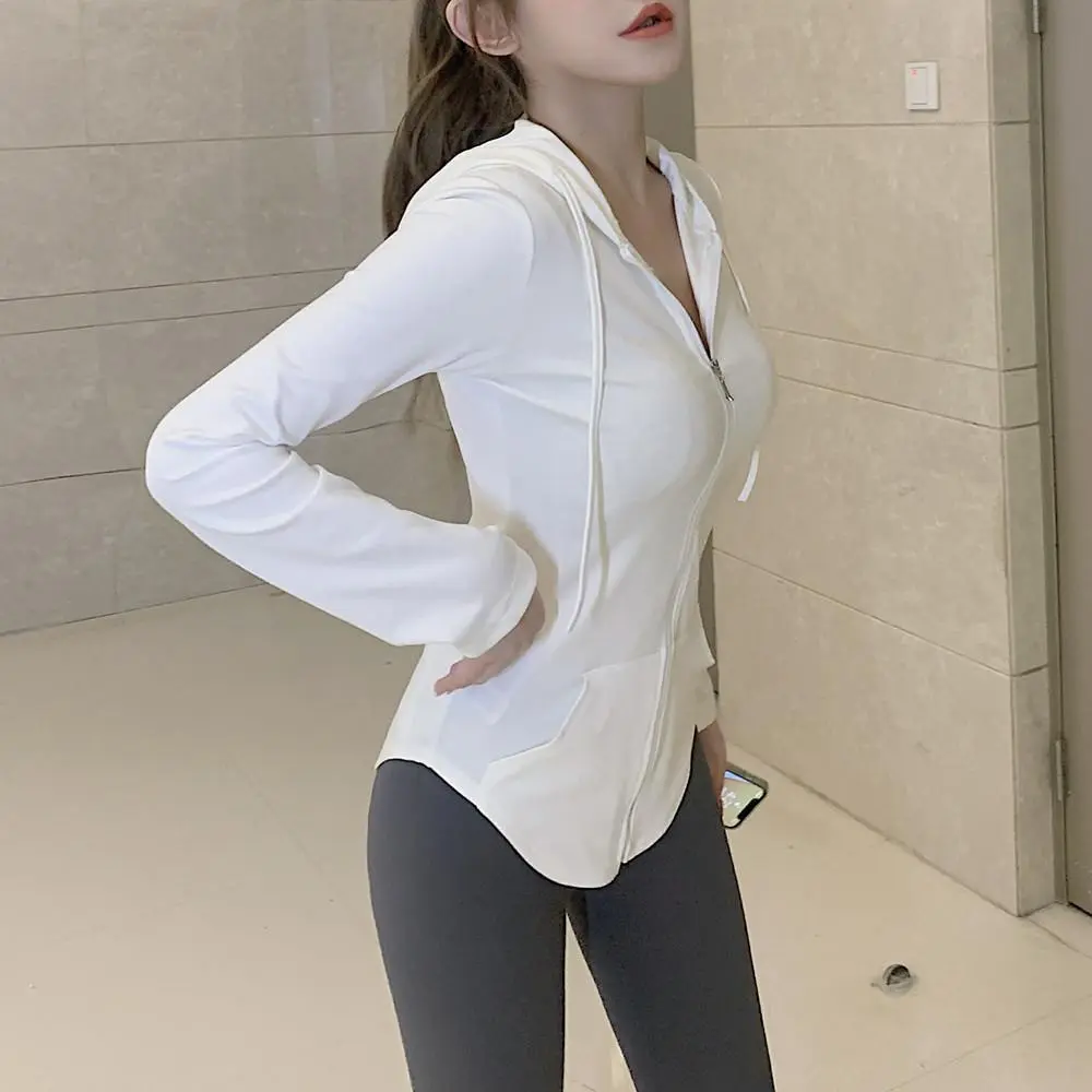 Sports Suit Women's Autumn and Winter Tight Hooded Jacket Women's Workout Clothes High Waist Hip Lift Bottoming Quick-Drying Yoga Trousers Women