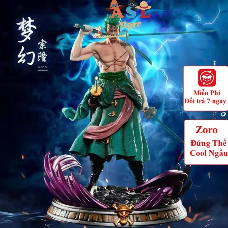 Mô Hình Zoro đứng cool ngầu 2 đầu  3 kiếm  3 haki ASL Shop Mô Hình One Piece Đồ Chơi Toy 1
