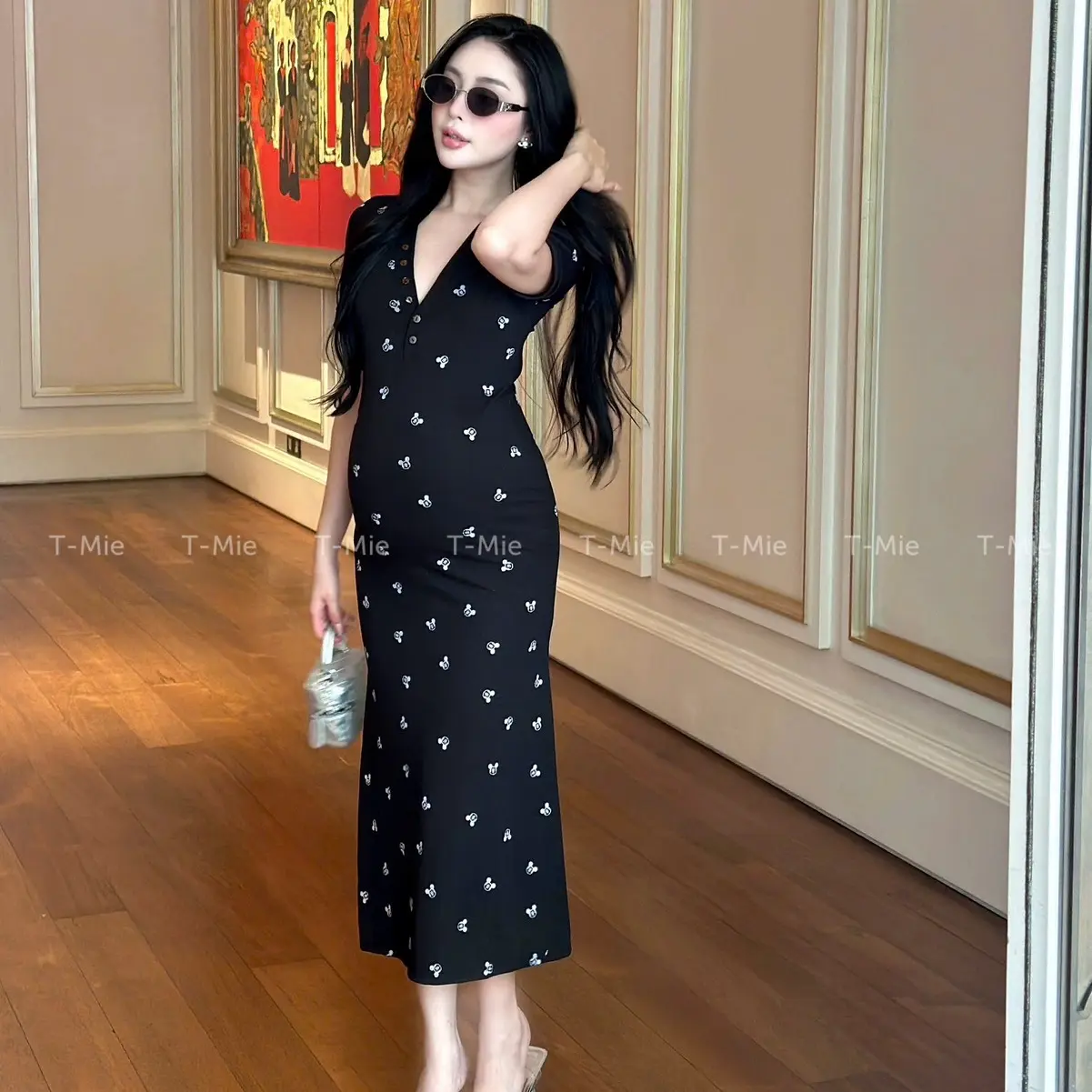 T-Mie | Đầm Bầu Thiết Kế Body Thun Gân Siêu Mát , MD5209