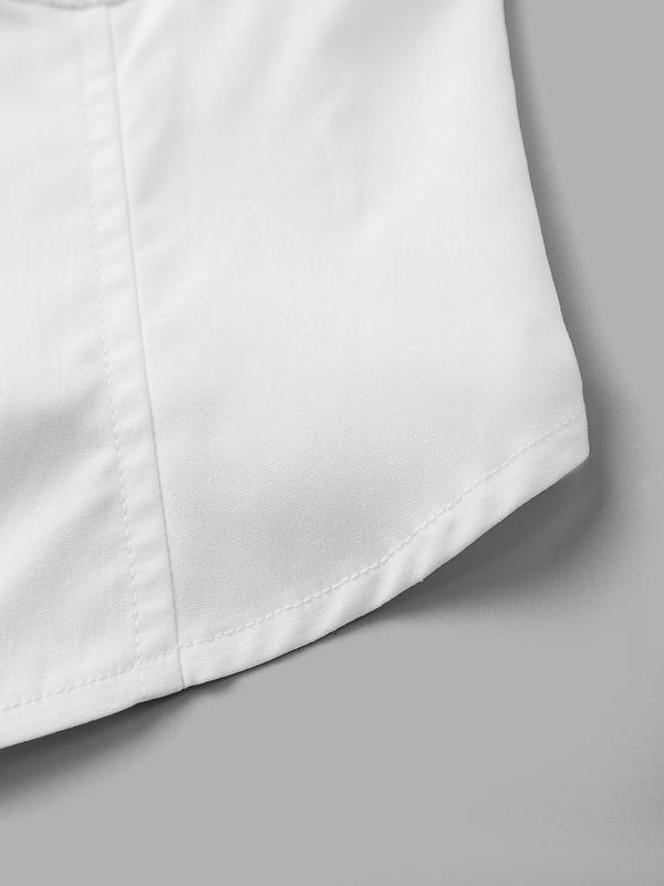 YOZY Women's Plain Shirred Curved Hem Bishop Sleeve Crop Blouse, Casual Square Neck Long Sleeve Top for Daily Wear, Ladies Clothes for All Seasons 6