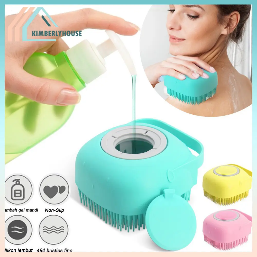 Spons Mandi Sikat Badan Silikon Shower Brush Silikon Lembut / Shower Brush Silicone / Spons Badan Bisa Isi Sabun Didalam Bayi