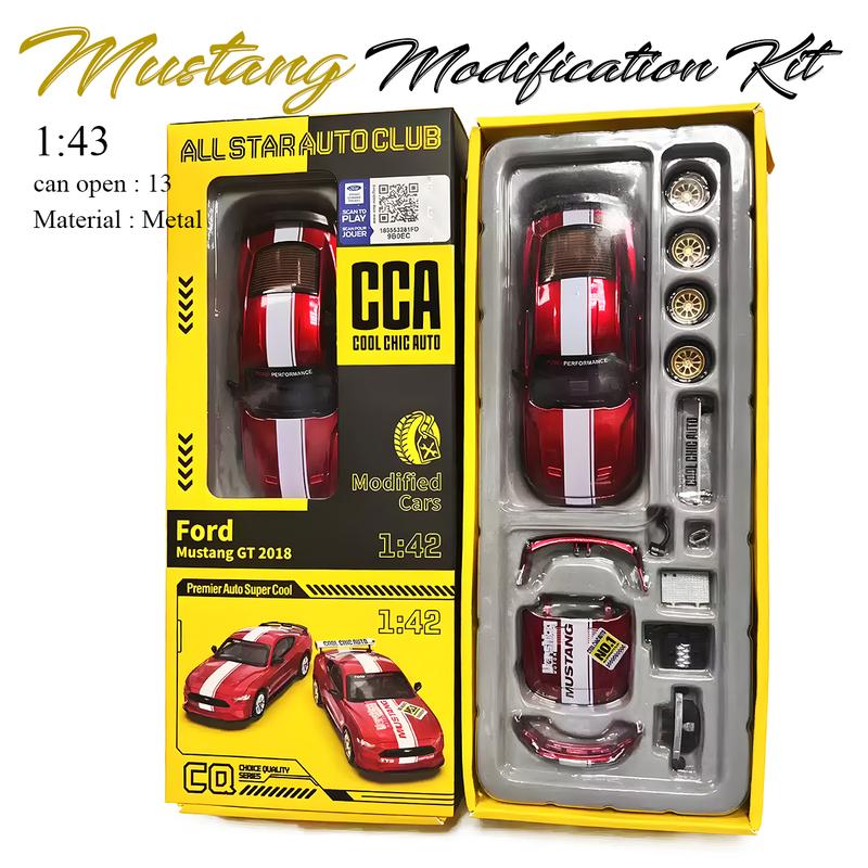 Bộ Sửa Đổi Mô Hình Xe Ford Mustang, CCA, Màu Hổ Phách 1 / 42, Được Cấp Phép Chính Hãng Bao Gồm Bộ Lắp Ráp Mustang GT, Hộp Sửa Đổi Phiên Bản Đua Xe Có Thể Tháo Rời