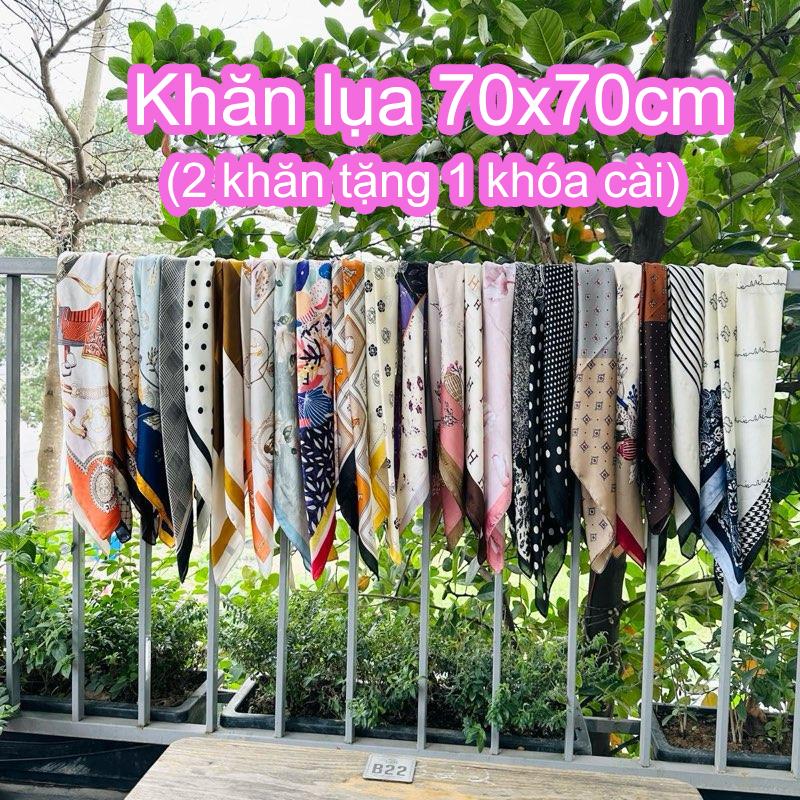 [Mua 2 Khăn Tặng 1 Khóa] Khăn Lụa Vuông 70x70cm, Choàng Cổ, Làm Nơ, Trang Trí Túi Xách, Khăn Thắt Nơ, Khăn Làm Áo Yếm Hot Hit Women Khăn Choàng Voan Quàng Cổ  Voi KH02