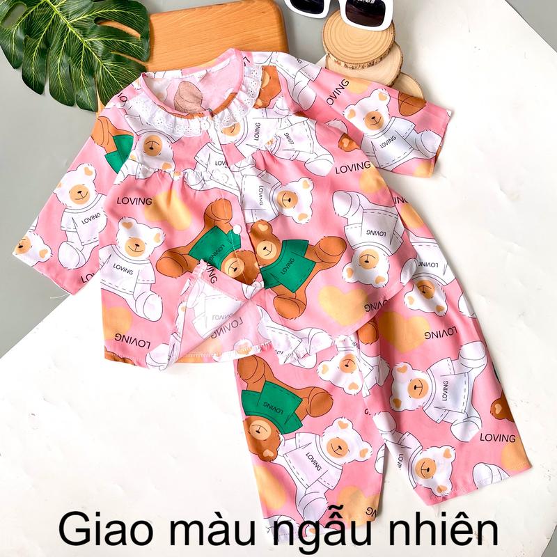 Bộ Quần áo Tole, Tay dài Quần dài gài núc cho bé gái | bé 5-50kg | đồ bộ bé gái - Giao màu ngẫu nhiên