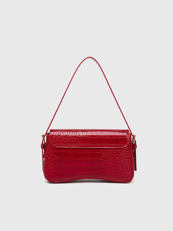 Women's Fashionable Crocodile Embossed Design Shoulder Bag, Casual Versatile Crossbody Bag with Adjustable Strap for Daily Used 7