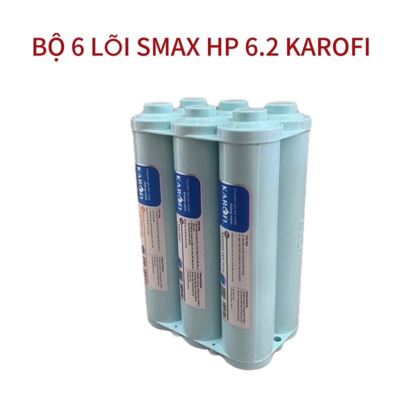 ( Tặng lọ thử PH) BỘ 6 LÕI LỌC NƯỚC SMAX HP 6.2 KAROFI gồm lõi Nanosilver,T33,Tourmaline,Mineral,ORP Alkaline,Hydrogen ,T chia,dùng thay thế cho dòng máy lọc RO, chức năng nâng cao ph, bổ sung khoáng chất, tạo vị ngọt của nước