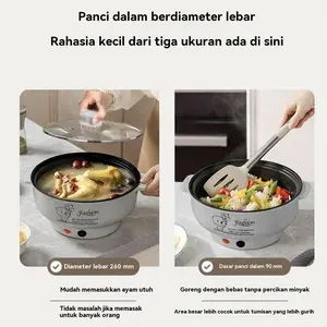 Panci Listrik Multifungsi Free kukusan / Steamer Lapis Keramik Teflon cooking pot