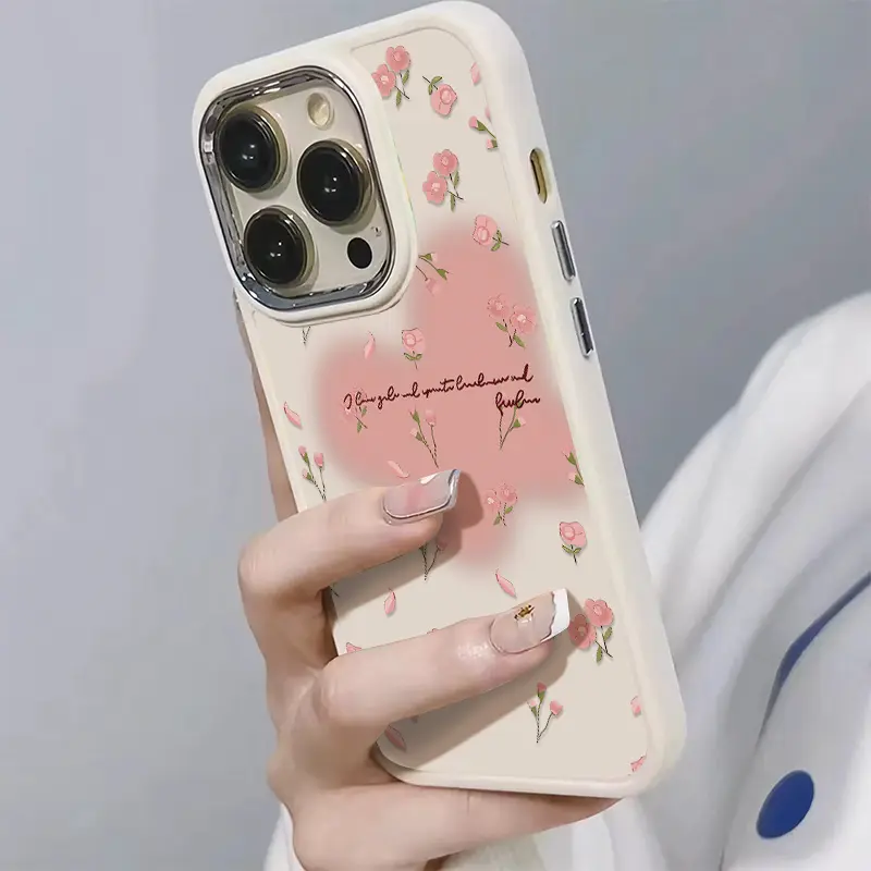 Ốp Mềm Silicon, Thiết Kế Thẩm Mỹ, Tương Thích Cho iPhone 7, 8 Plus, 12, 14, 15, 13, 11, Pro Max, Plus, XR, X, XS MAX, SE2020, Bảo Vệ Camera, Chống Sốc, Màu Hồng Và Đào Hoa Tươi Mới 7