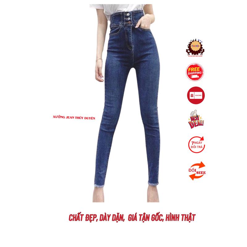 Quần Jean Nữ Lưng Cao 3 CÚC Trước siêu xinh hot top chất jean giãn tốt, có size đại big size tới 70kg quần bò nữ mẫu mới 01/9s3-111 Women Pants quần dài xu hướng mới, thời trang mới đang hot hiện nay  Xanh