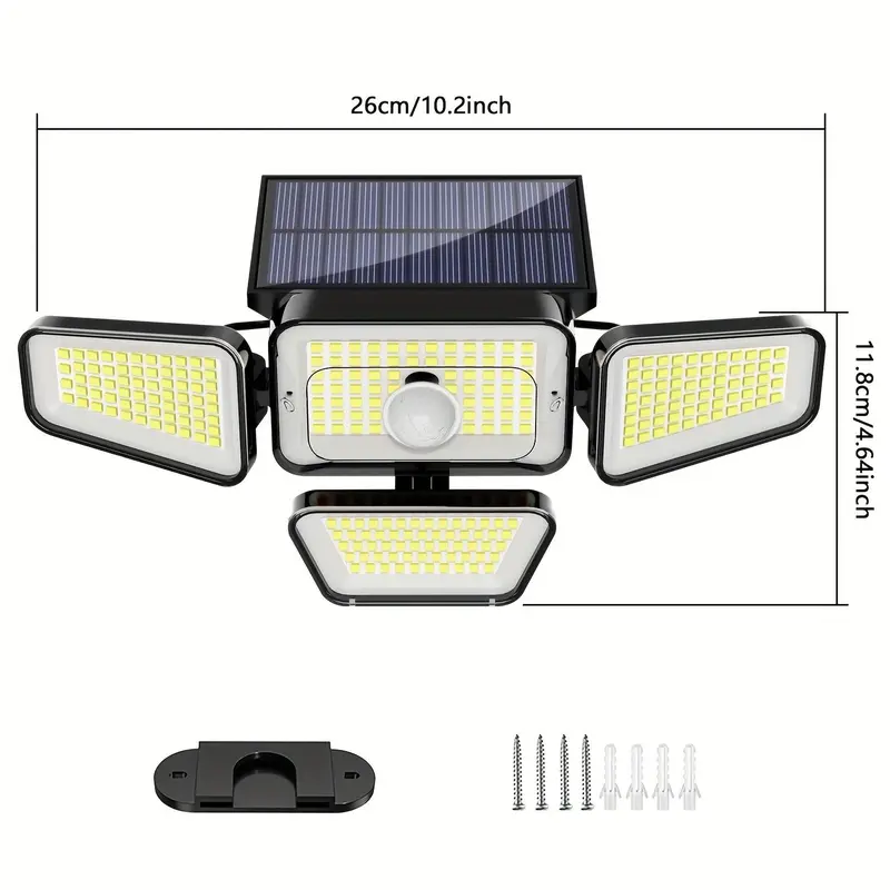 Solar Powered Outdoor Wall Light, 270LED Waterproof Solar Light with 3 Lighting Modes, Outdoor Garden Light with Move Sensor, Outdoor Lighting for Garden Patio Yard 1