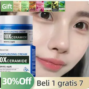 [Manfaat toko baru Beli 1 dapat 7 gratis]10x Ceramide Moisturizing Cream bpom Cream Flek Hitam Membandel Cream Siang Malam Glowing Pelembab Wajah Kering dan Kusam Pemutih Mencerahkan Kulit Anti Penuaan Anti-kerut Skin Barrier Repair Moisturizer Cream