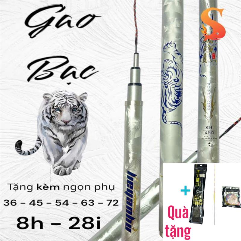  Cần Câu Tay Bạch Hổ 8H Bản Sơn 3D - Tặng Kèm Đọt Phụ Zin Và Phụ Kiện   Bảo Hành 1 Lóng 1 năm   CD-116 