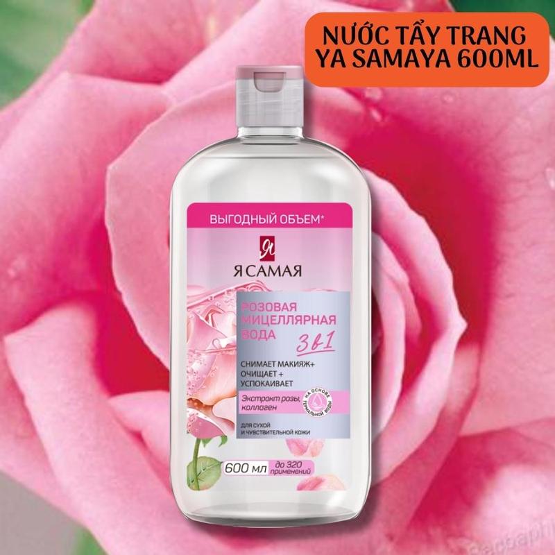 Product Introduction of [Mua 1 chai tẩy trang tặng 1 Bông tẩy trang] Nước Tẩy Trang Micellar Ya Samaya 3-in-1 600ml  - Hỗ Trợ Làm Sạch, Dưỡng Ẩm Da Collagen Serum Cosmetic Face Makeup Remover Tất cả các loại da  Women Nước Tẩy Trang 15