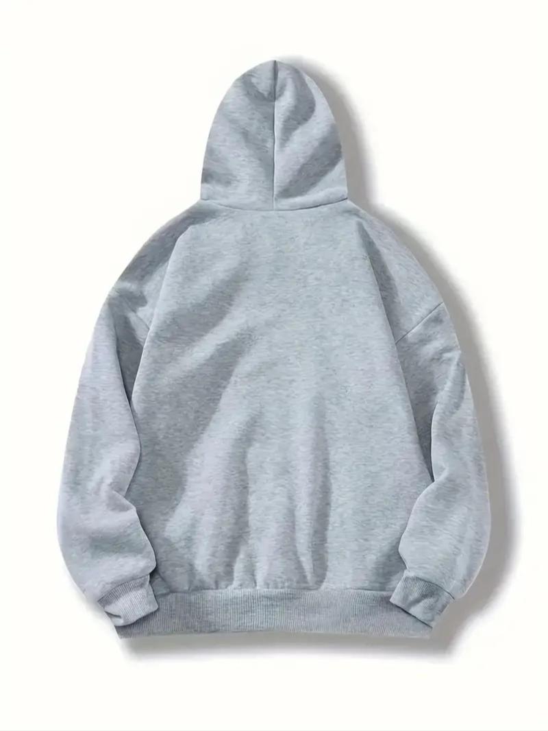 Product Introduction of Women's Letter Print Drop Shoulder Hoodie, Fashion Casual Drawstring Pocket Hooded Sweatshirt for Daily Holiday Outdoor Wear, Women Clothing for Fall & Winter 6