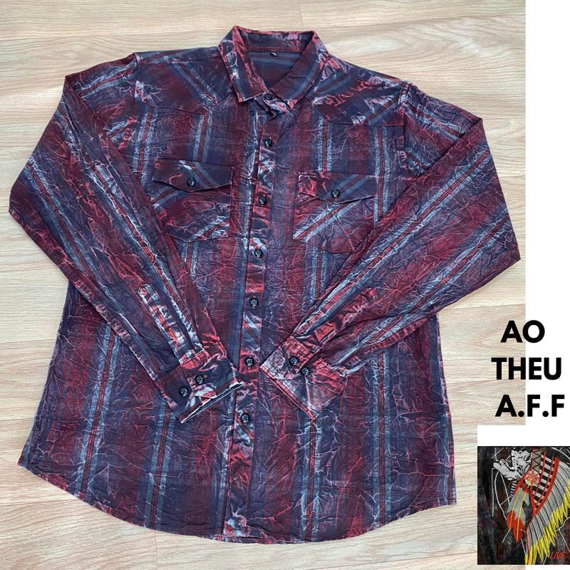 Áo sơ mi nam THEU chất vải mềm mịn đẹp lên form chuẩn - Shirt, Menswear Có Cổ 1