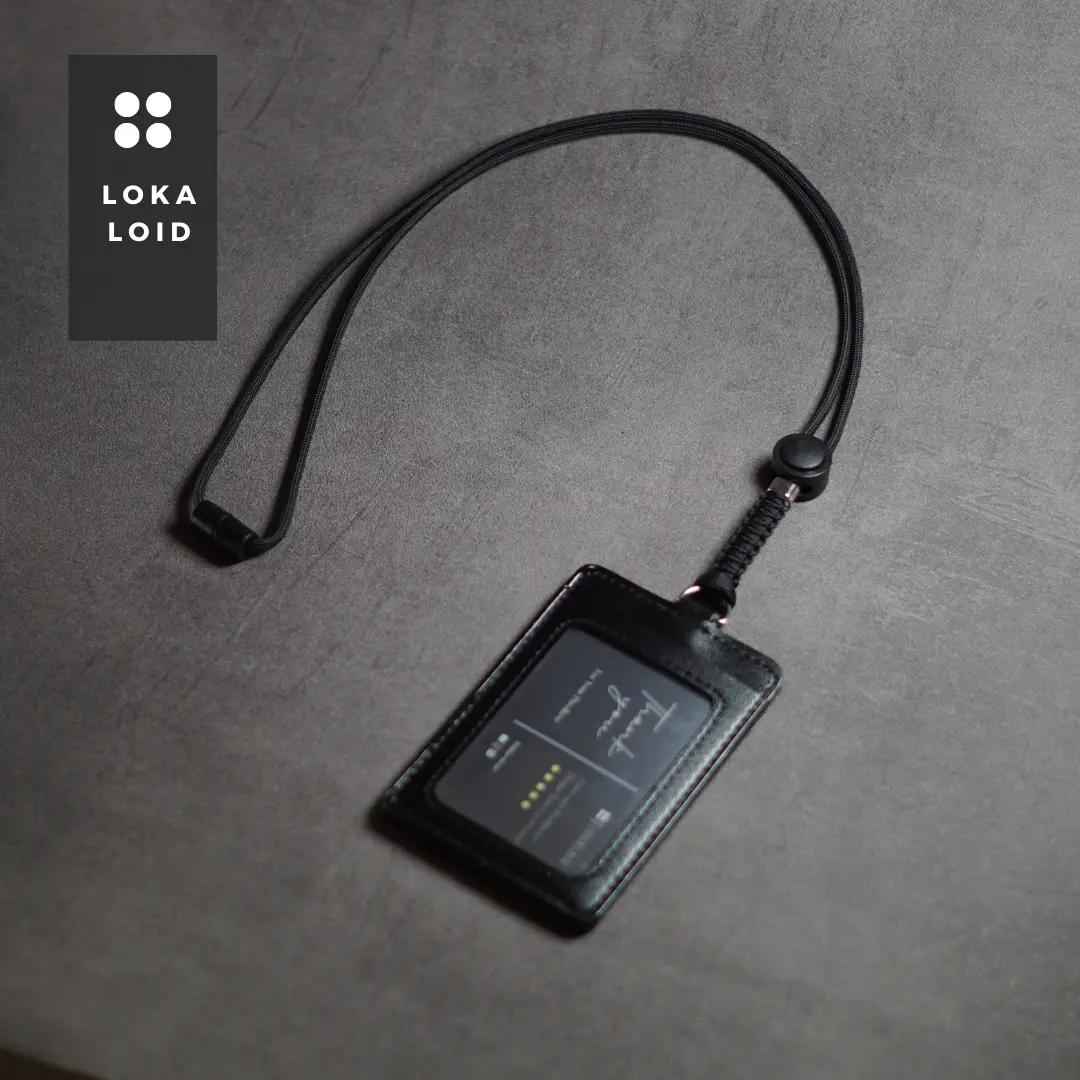 Lanyard Holder Id Card Name Tag Kulit 2 Sisi Slot Kartu By Lokaloid Tali