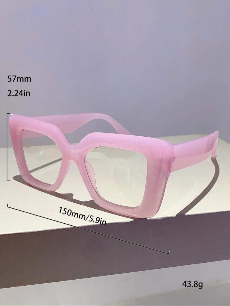 Product Introduction of Unisex Simple Style Plain Color Large Frame Eyeglasses, Trendy Casual Eyeglasses for Everyday Use, Fashion Accessories for Outdoor Activities 6