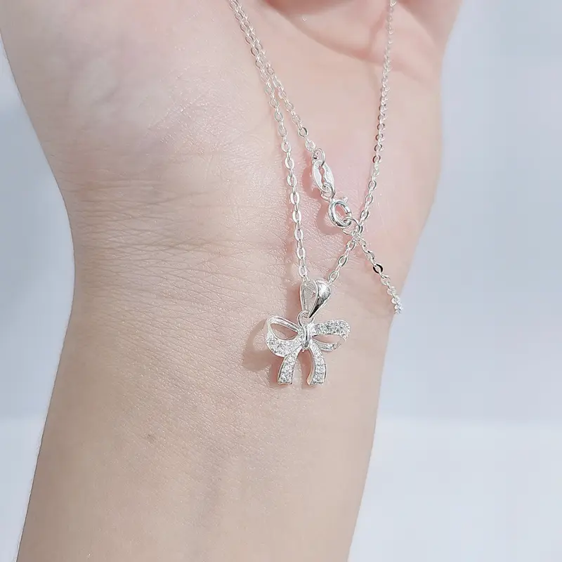 QMJ STORE- Dây chuyền NƠ TIỂU THƯ bạc nữ đẹp QMJ NT40, thời trang phụ kiện trang sức bạc 925 cao cấp 6