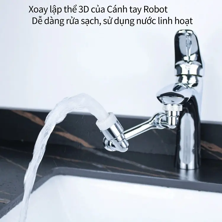 Đầu Nối Vòi Nước Thông Minh Xoay 720 Độ Lắp Chậu Rửa Bát Chén Lavabo 8