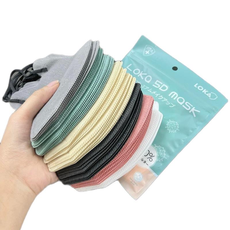 100 - 200C [ HÀNG MỎNG NHẸ ] 5D LOKA MASK khẩu trang 3 lớp mỏng nhẹ kháng khuẩn nhiều màu có mixx màu Nam Phụ Kiện Che Mặt Voi Khuyên Tai Accessories