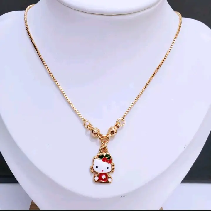 kalung anak free liontin hello Kitty merah