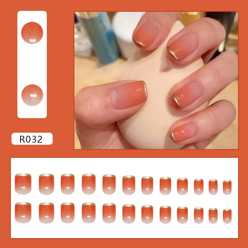 Product Introduction of Fake Nails Finished Stickers Cute Nail Stickers Wearable Nail Stickers Removable Fake Nail Pieces 24 Pieces 8