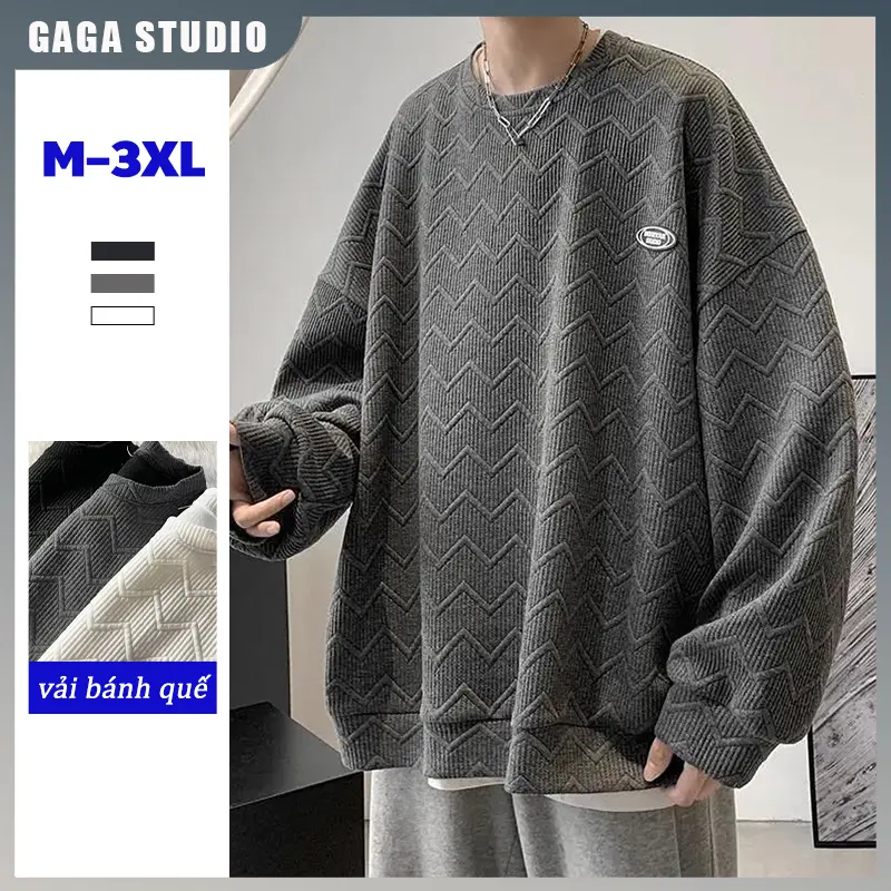 Áo sweater trơn nam nữ form rộng, áo tay dài trơn unisex, áo sweater basic vải bánh quế dày mềm mịn