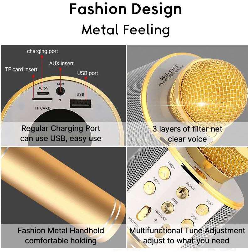 Product Introduction of Wireless Bluetooth Karaoke Microphone, Portable Speaker Machine, Handheld Home KTV Player with Record Function 21