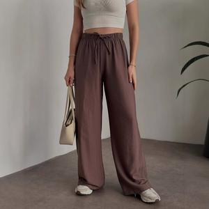 Seluar Kasual, Nipis dan Langsir, Pinggang Tinggi, Kaki Lurus dan Lebar, Sesuai untuk Musim Panas, Baharu pada 2025