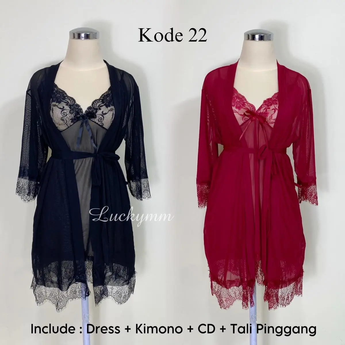 Luckymm Kimono Dress 2in1 Baju Tidur Malam Wanita 22