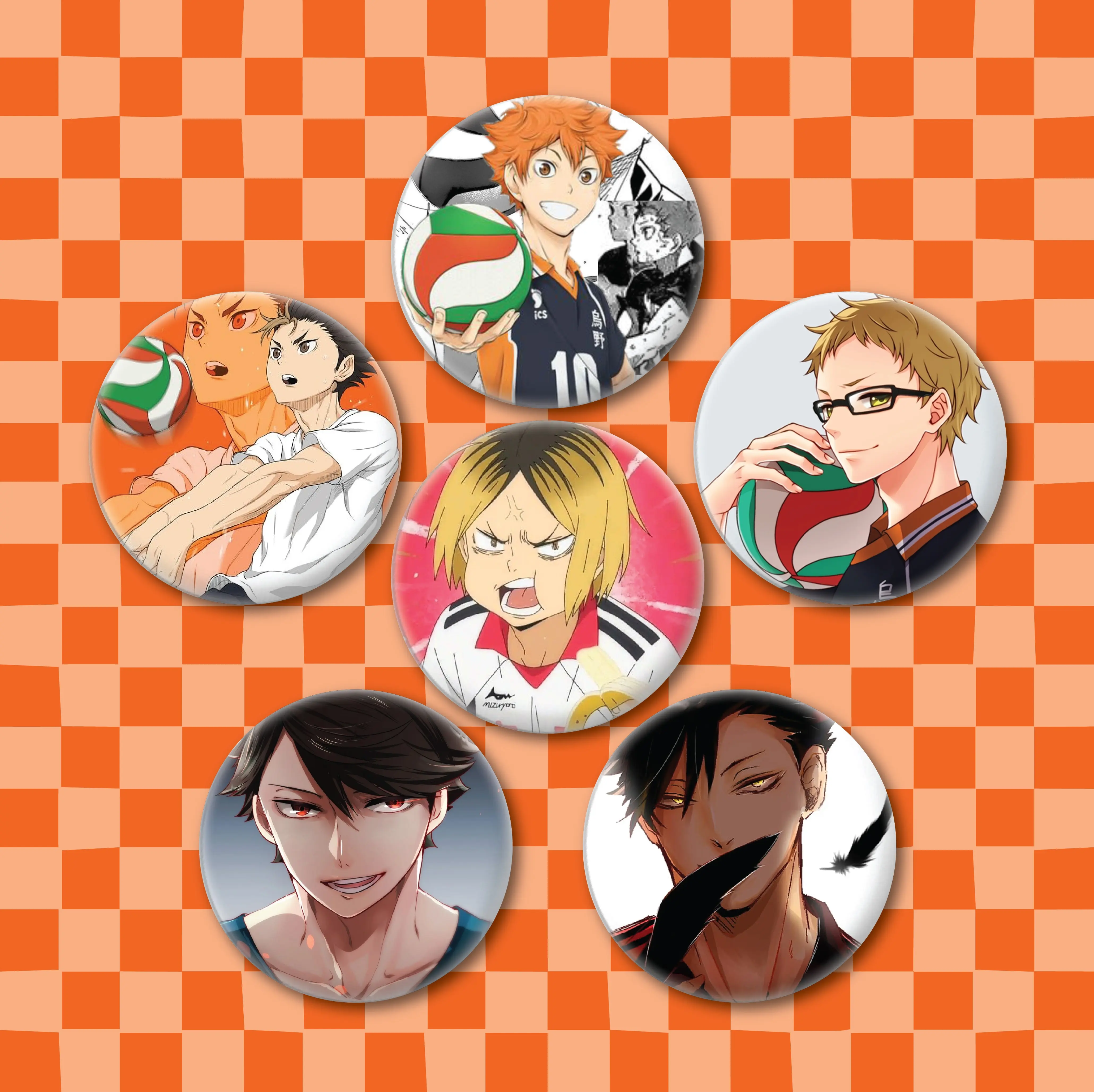 3pcs Button/Magnet Badge Set Haikyu Anime