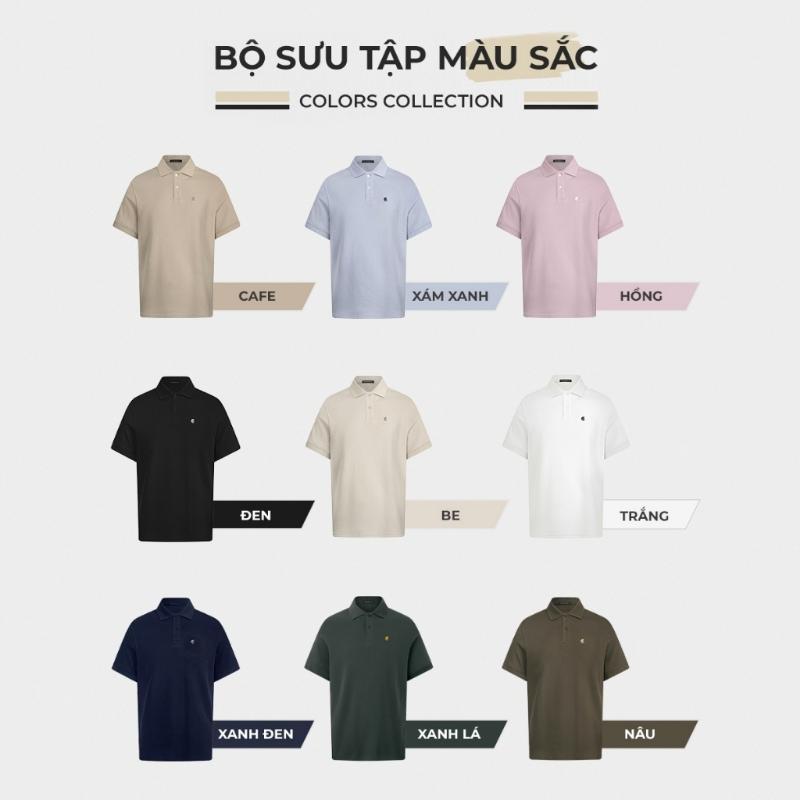Mùhè phong cách mới Ápolo nam BASIC SYMBOL vải cá sấu cotton interlock xịn, thanh lịch, sang trọng - POLOMANOR Menswear Shirt Nhung Có Cổ Áo 3