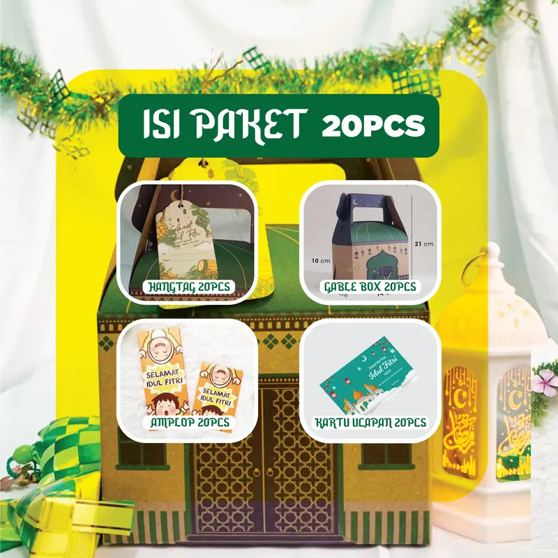 Hampers Box Mini 20PCS (Box Hampers, Hangtag+Tali, Amplop, Kartu Ucapan) 1