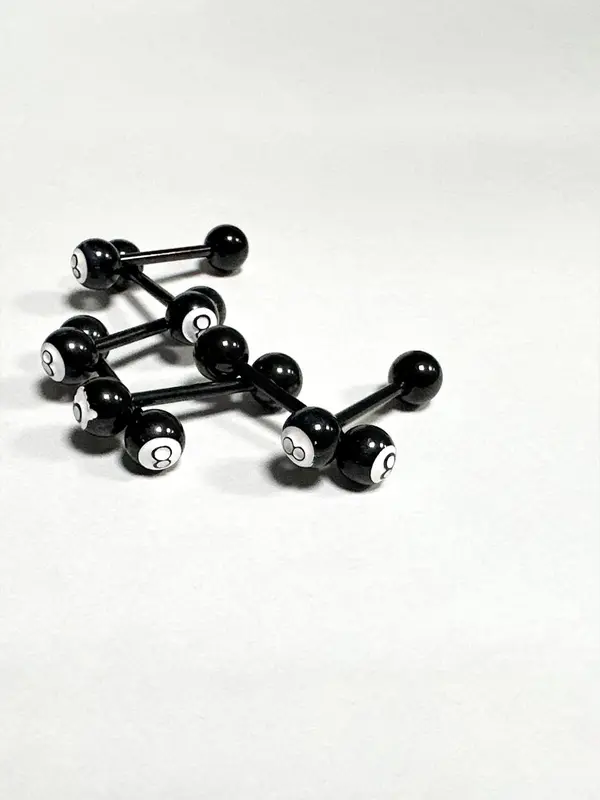Punk Style Stainless Steel Tongue Ring, Fashion Jewelry for Party, Daily Clothing Decor, Trendy All-match & Exquisite Pierce Jewelry for Birthday Gift, Vertical Labret Jewelry 4