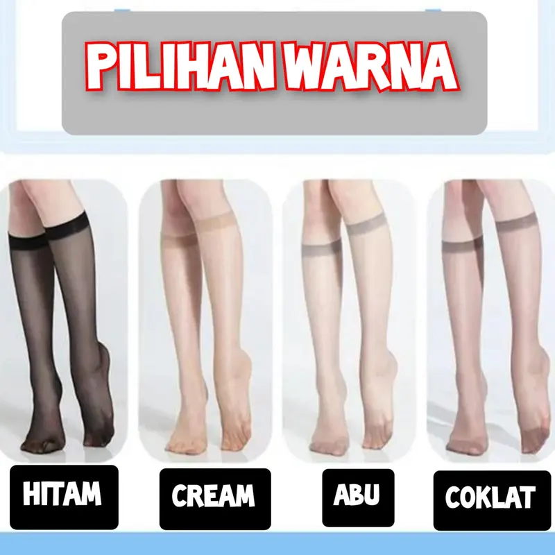 ITSHOPING - Kaos Kaki Kulit Tipis Wanita Stoking Transparan Tinggi Dibawah Lutut Stoking SPG 0