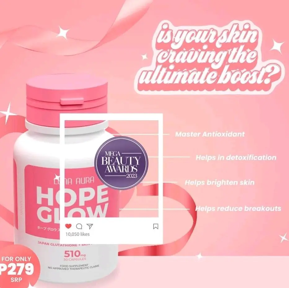 LUNA AURA Hope Glow Skinpro Glutathione for Acne-Prone 30 Capsules |  Whitening Beauty Supplement and Gut Health - TikTok Shop Philippines