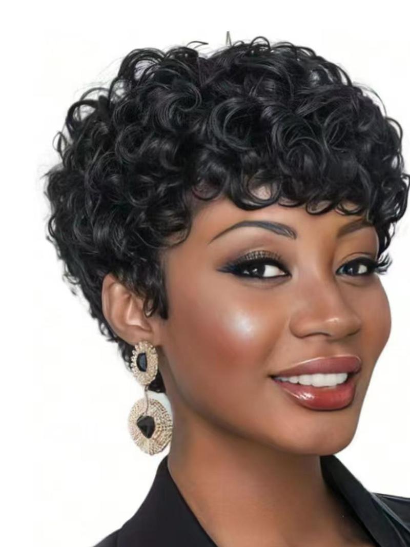 Product Introduction of 10 Inch Short Wigs for Women, Gorgeous Fluffy Wigs with Bangs, Synthetic Full Machine Wigs for Party, Daily Use 0