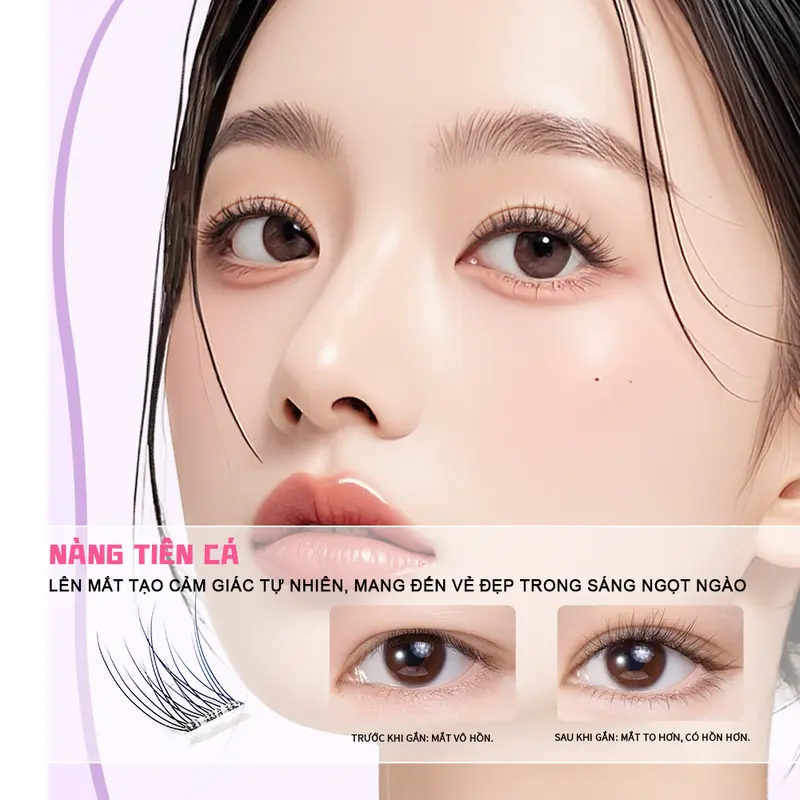 [ĐỘC QUYỀN LIVESTREAM] Mi giả tự nhiên có sẵn keo dùng để nối mi dạng đuôi cá loại A, có thể tái sử dụng nhiều lần 8
