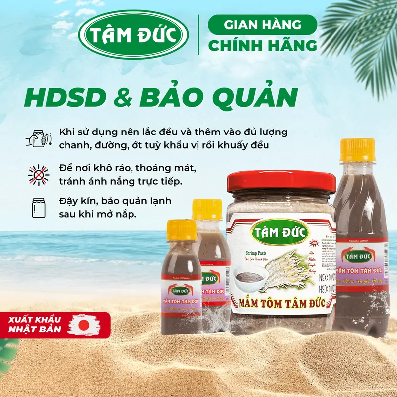 Mắm Tôm Xuất Khẩu Nhật Bản Tâm Đức từ tôm, moi chất lượng cao, không chất bảo quản chai nhựa/ thuỷ tinh 100g/ 200g/ 300g 2