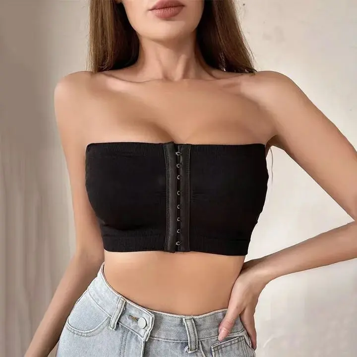 Plus Size Underwear Women's Volleyball Buckle Tube Top Women's Push up Bras Underwired Tube Top Beauty Back Womenswear Comfort Bridal Basic Minimalist Short Strapless kpop hip pads