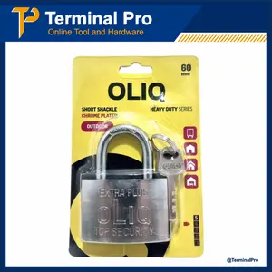 Gembok pintu & pagar rumah OLiQ Anti Karat Heavy Duty Anti Maling Motor Uk 30 40 50 60 mm Pendek Panjang Kokoh Logam DISKON