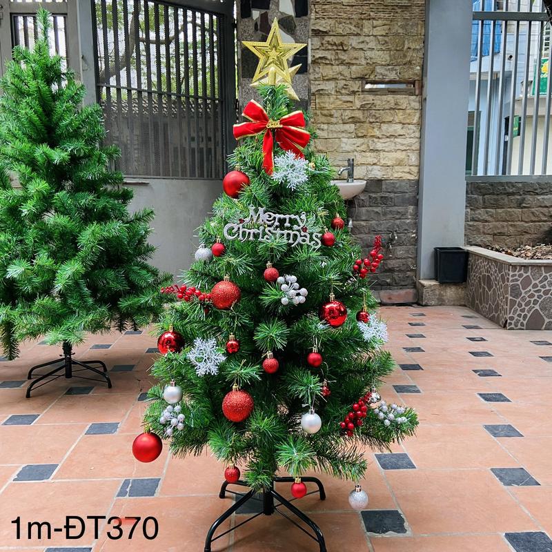Cây thông noel kèm Bộ Phụ kiện Noel trang trí cây thông 1m