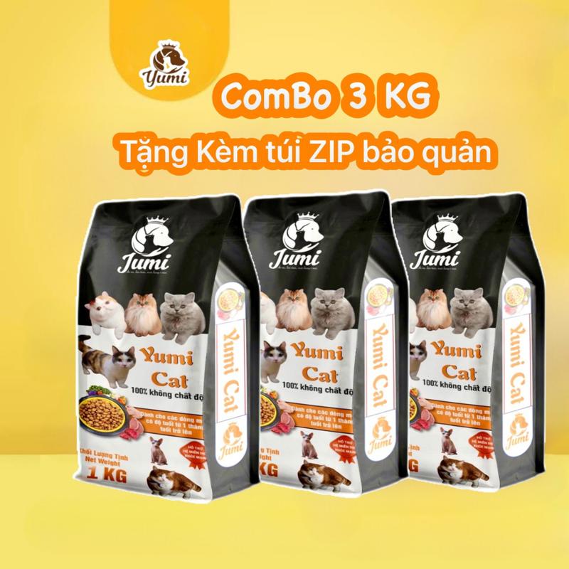 <3KG> Thức ăn hạt cho mèo Yumi hạt nhỏ đầy đủ dưỡng chất Yumi Cat 3KG