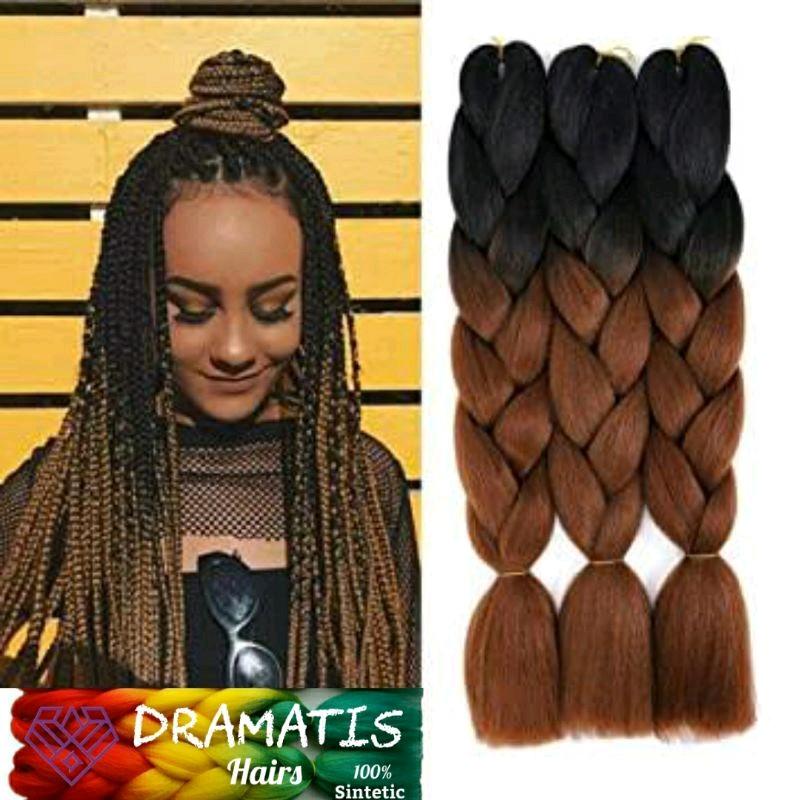 Rambut Sambung Box Braids 2 Warna Ukuran 60 Cm/1 Ikat Sintetis - Shop ...