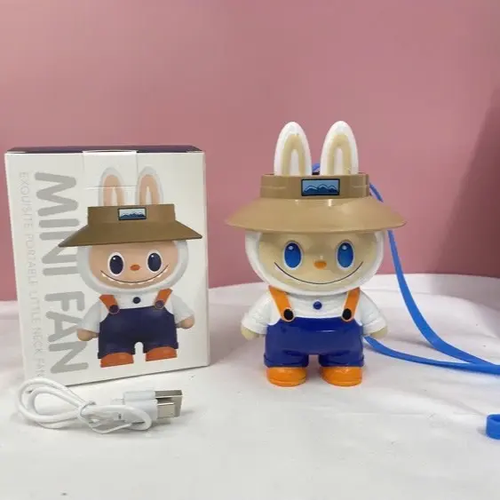￼Quạt LABUBU có đầu sạc USB Mẫu Mới Cute Có Dây Đeo Cổ quạt mini Phụ Kiện #quatmini #tinkershop quat yoobao 1