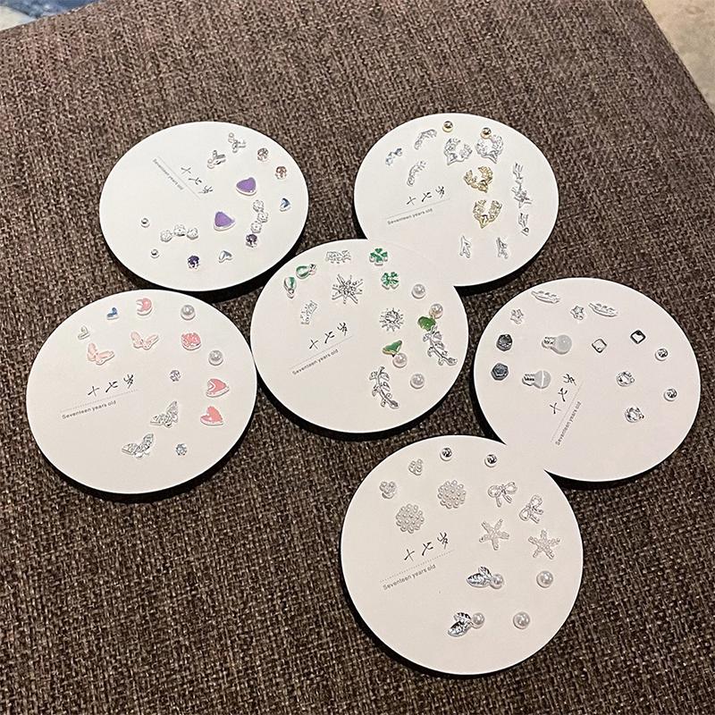 Product Introduction of Bộ Bông Tai Nữ Họa Tiết Nhỏ Thời Trang Hàn Quốc, 7 Đôi, Nhiều Đôi Bông Tai Đinh tán Hình Bướm Dễ Thương Hoa Hoa Tai Women Khuyên Tai 15